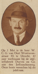 873552 Portret van W.C.G. van Oort (Westravenstraat 33) te Utrecht, die 40 jaar in dienst is bij de Stijfselfabriek ...
